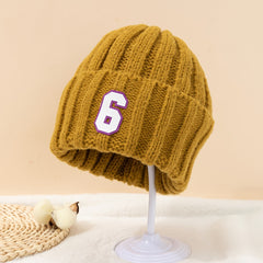 Winter Knit Beanie Cap Solid Color Crochet Unisex Hat