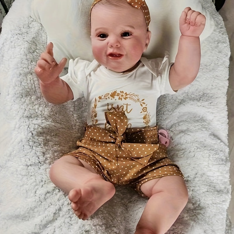 24 Inch Realistic Reborn Doll with Hand Drawn Hair and 3D Skin Veins