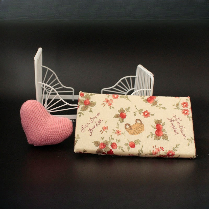 Mini Iron Bed w/ Pillow Metal Dollhouse Furniture