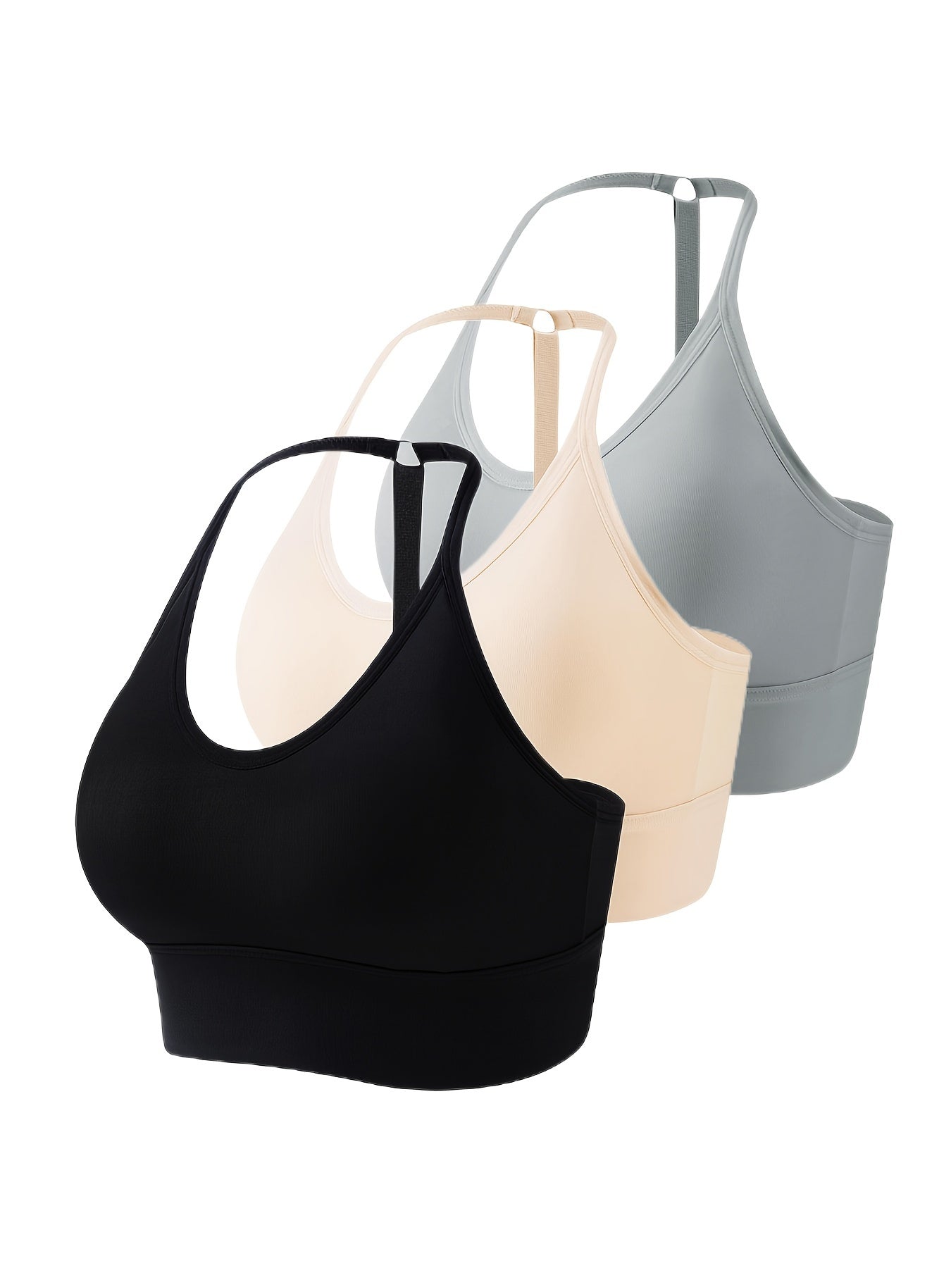 3pcs Seamless Halter Sports Bras Yoga Fitness Bra Women's Lingerie