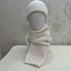 Men's Knitted Hat Scarf Set Warm Wool Hat Scarf