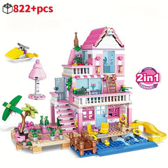 Friends Series DIY Assembly Toys City Summer Holiday Apartment Building Blocks