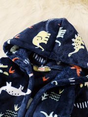 Kids' Animal Flannel Bathrobe Home Wear Plush Clothes