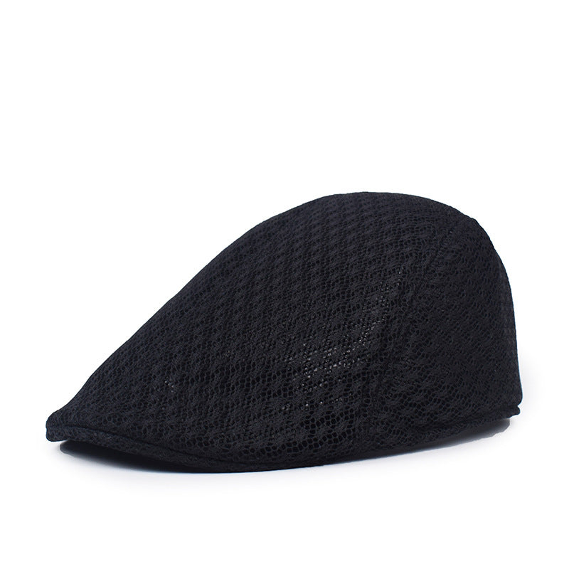 Breathable Mesh Summer Hat Adjustable Newsboy Beret Ivy Cap Cabbie Flat Cap