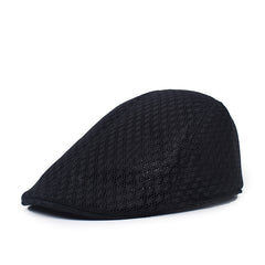 Breathable Mesh Summer Hat Adjustable Newsboy Beret Ivy Cap Cabbie Flat Cap