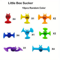 Bees Suction Cup Toy Soft Building Blocks Pop Sucker Toy Small Throw Darts Set