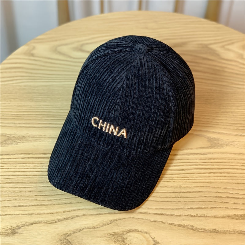 Embroidered Letter Warm Baseball Cap Casual Women Men Sun Hat Autumn & Winter