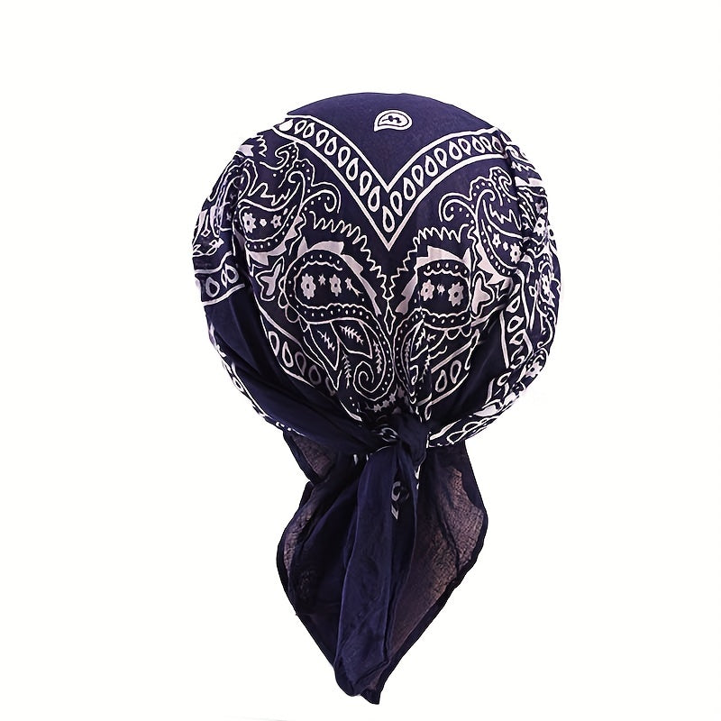 Paisley Print Head Scarf Hat Bandana Cap Vintage Turban Outdoor Sun Hat