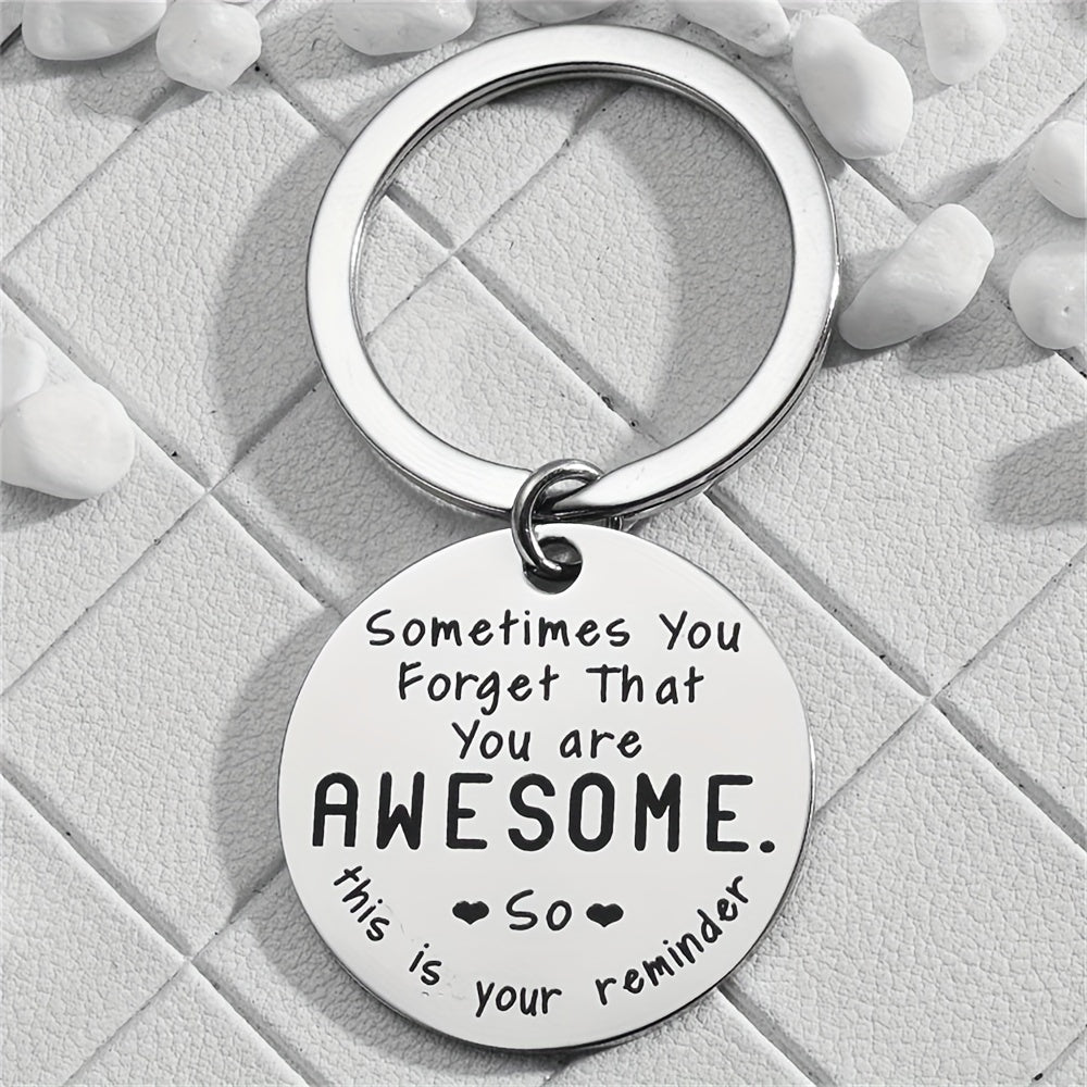 Motivational Keychain Gift with 'You Are Awesome' Message