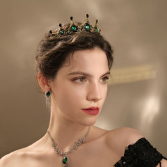Green Rhinestone Tiara Crystal Princess Crown