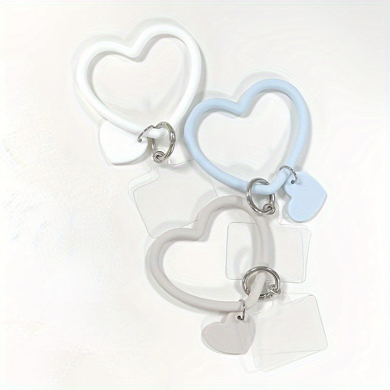 3pcs Heart Shaped Silicone Keychain Bracelets for Outdoor Sports