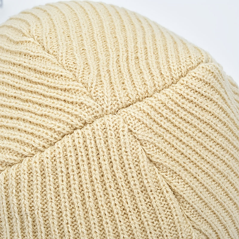 Men's Youth Street Solid Beanie Woolen Hat College Warm Women's Cold Hat