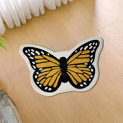 Butterfly Floor Mat for Home Decor, Washable Carpet for Office, Year Decor