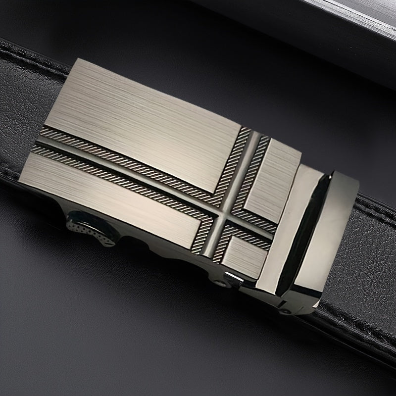 Men's PU Leather Auto Buckle Belt for Business