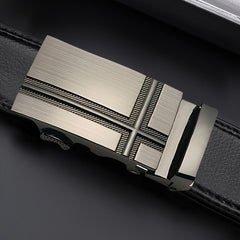 Men's PU Leather Auto Buckle Belt for Business