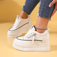 Women's Chunky Side Zip Platform Sneakers Non Slip Running Shoes