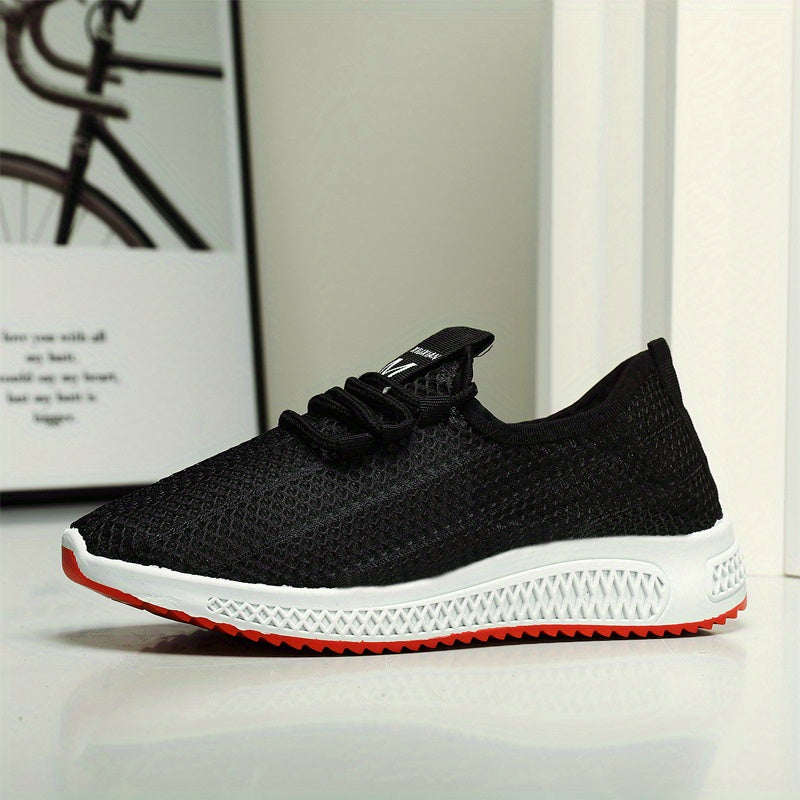 Women's Breathable Knit Sneakers Lightweight Low Top Lace Up Shoes