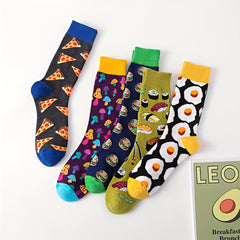 Men's Cartoon Crew Socks Cotton Blend Casual Unisex Outdoor Wear