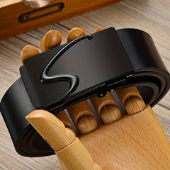 Men's Automatic Buckle PU Belt for Business Party Travel