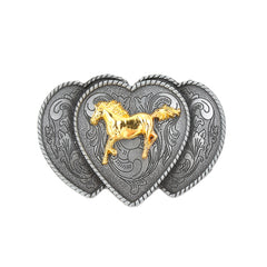 Western Cowboy Men's Heart Horse Belt Buckle