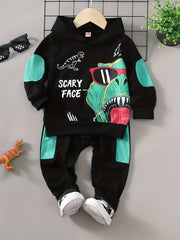 Boys Dragon Hoodie & Trousers 2pcs Suit