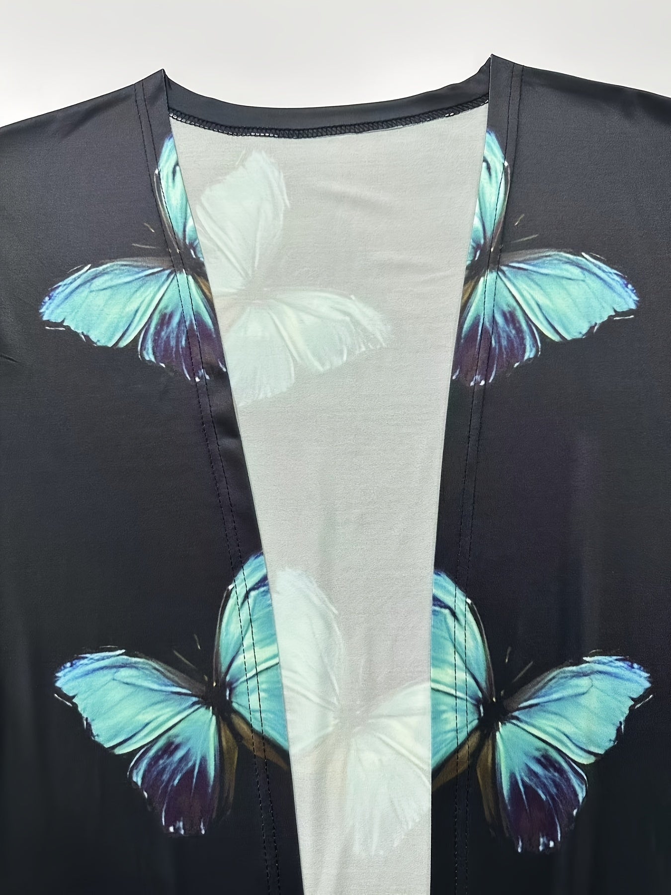 Casual Cardigan Women's Plus Butterfly Long Sleeve Open Front
