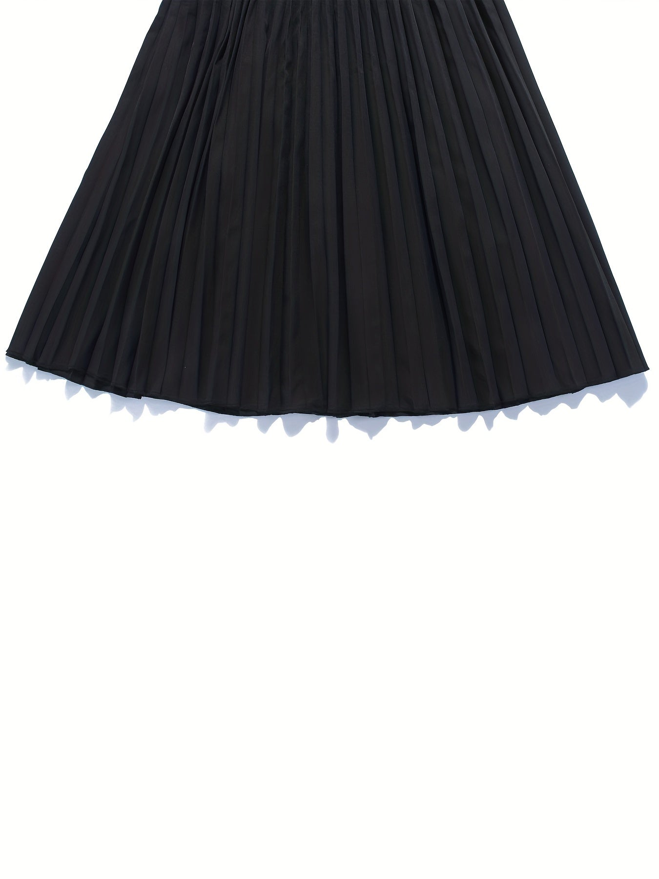 V-Neck Summer Dress Solid Color Pleated