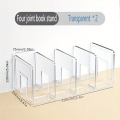 2pcs Four-grid Bookshelf Strong Storage Easy Access