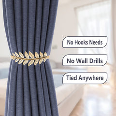 Nordic Leaf Curtain Buckle Metal Decoration Spring Strap
