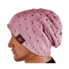 Pu Hat Pentagram Casual Hat For Men And Women, Warm Knitted Winter Hat