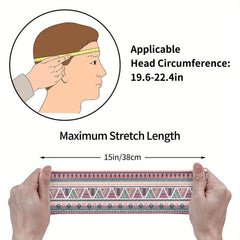 Bohemian Pink Sports Headband Sweat Wicking Stretchy Breathable Polyester