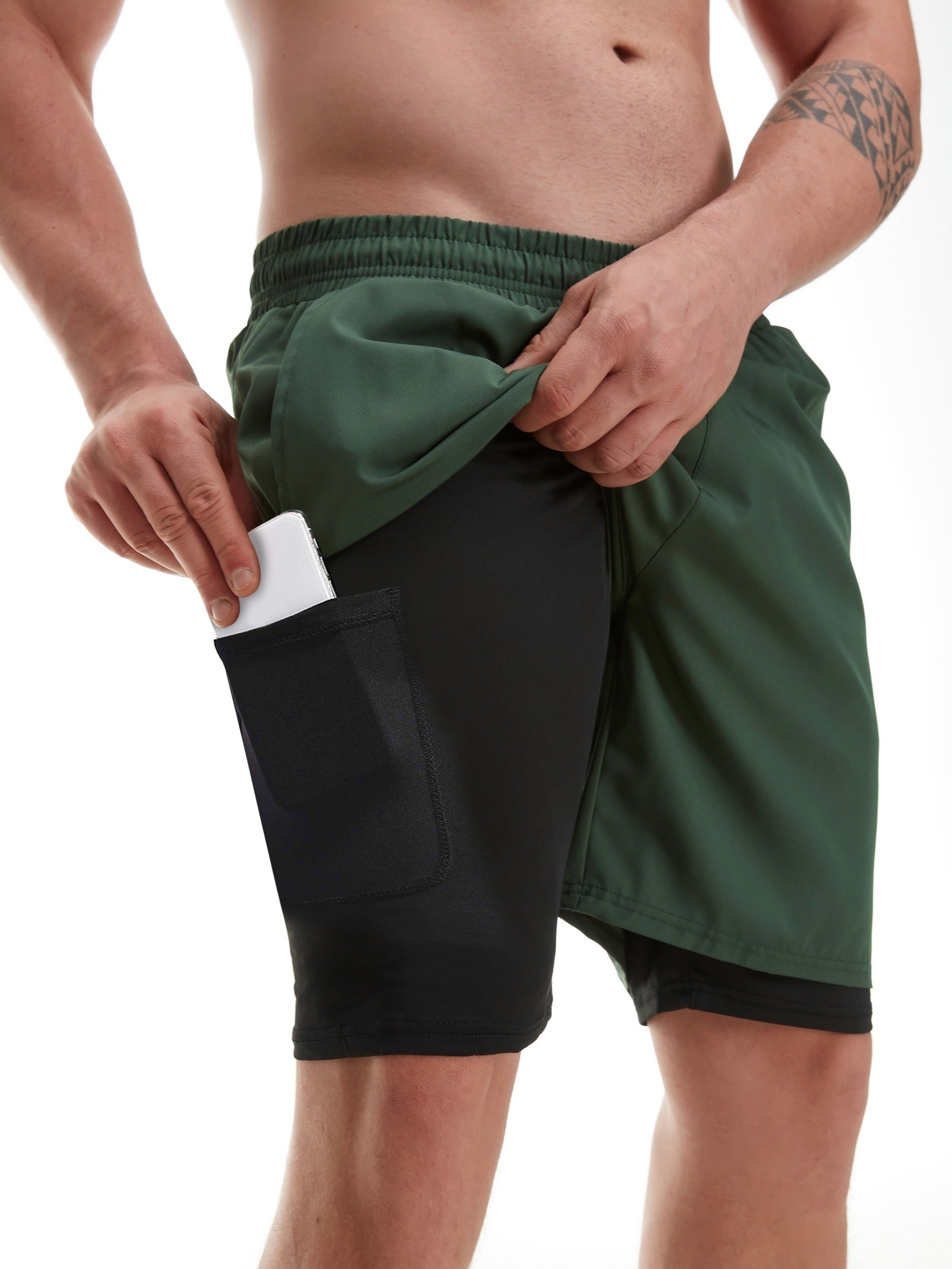 Men's 2-Layer Gym & Running Shorts Quick Dry & Comfortable