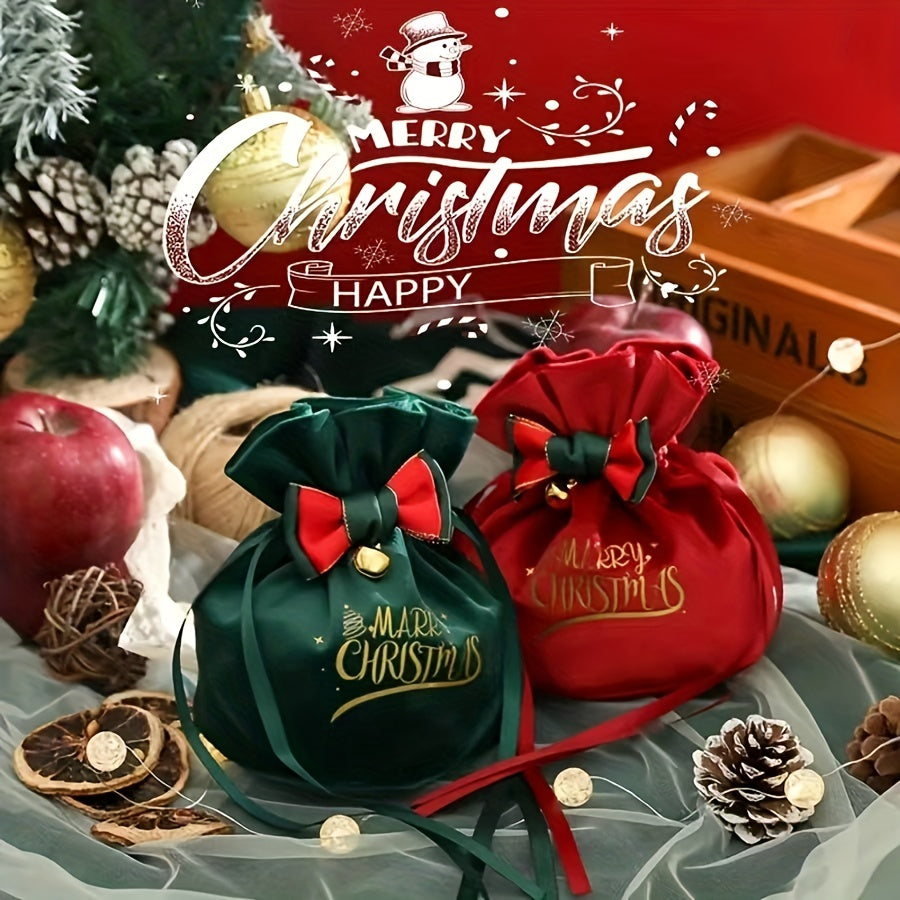 Santa Claus Velvet Gift Bag Candy Tote Bag Christmas Tree Decoration