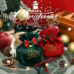 Santa Claus Velvet Gift Bag Candy Tote Bag Christmas Tree Decoration