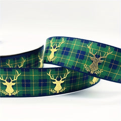 2yds 25mm Christmas Printed Ribbon For Decoration DIY Supplies
