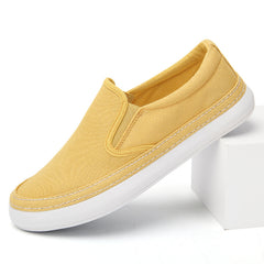 Men's Canvas Breathable Skate Shoes Casual Loafers Yellow
