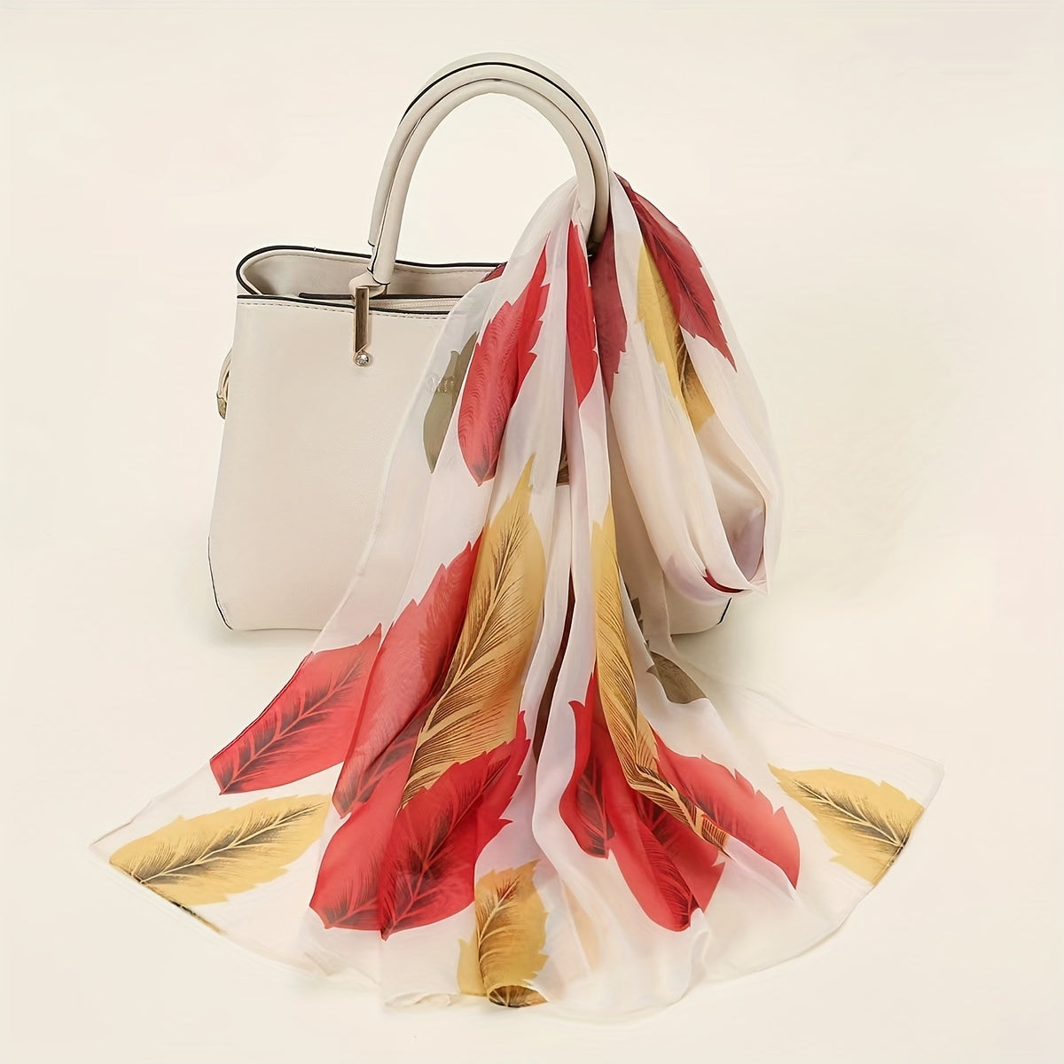 Chiffon Leaf Pattern Scarf Shawl for Summer Beach