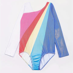 Girls Colorful Gymnastics Jumpsuit Long Sleeve Leotard