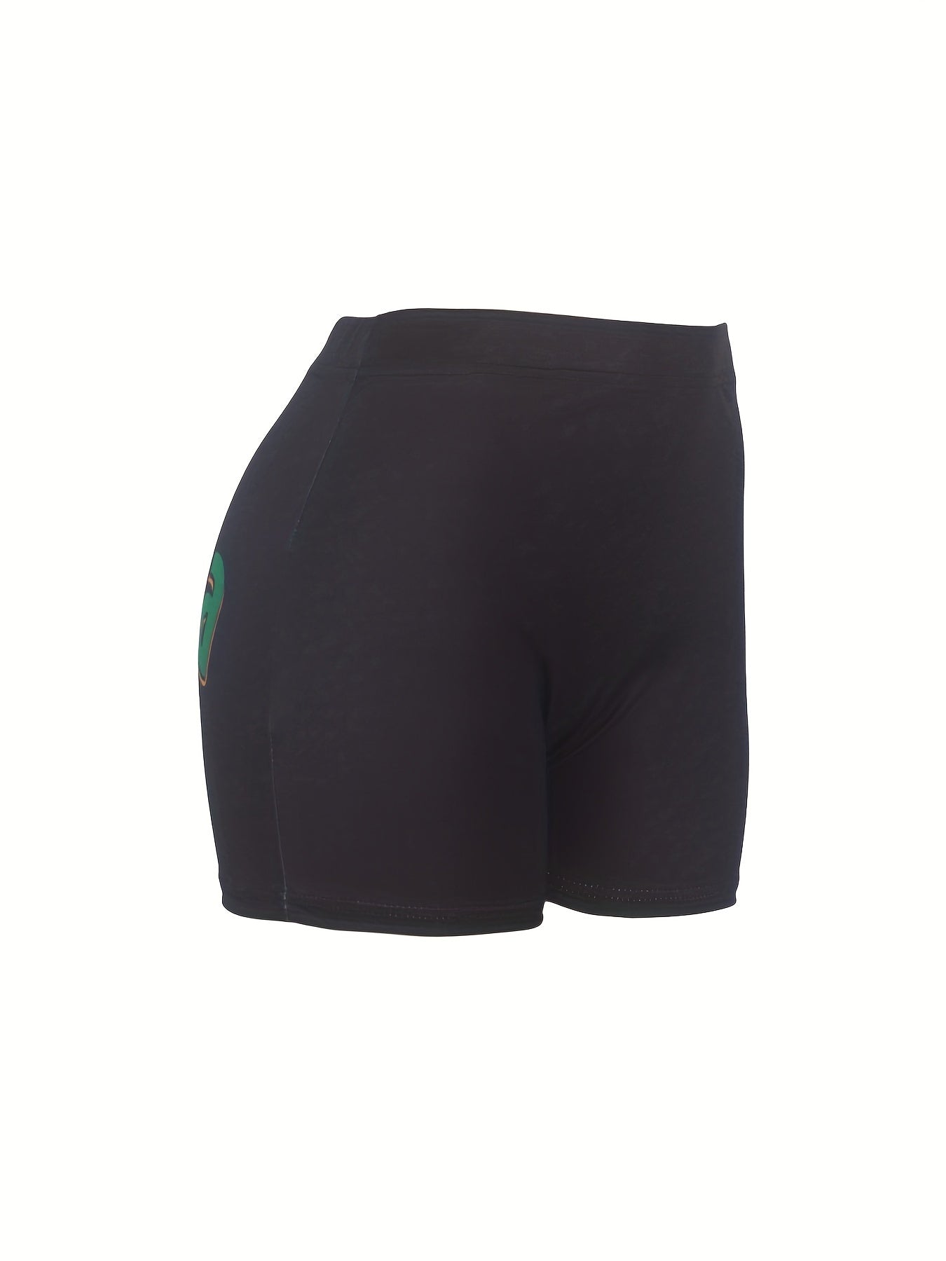 Colorblock Letter Print Skinny Yoga Shorts for Women