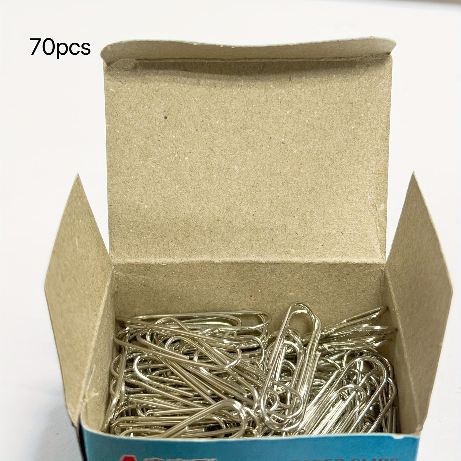 70pcs Silvery Metal Paper Clips with Box