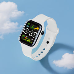 Fashionable Sports PVC Square Electronic Watch Set Gift