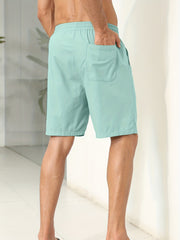 Men s Cotton & Linen Blend Drawstring Shorts