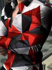 Geometric Pattern Men s Long Sleeve Shirt Spring Fall Outdoor