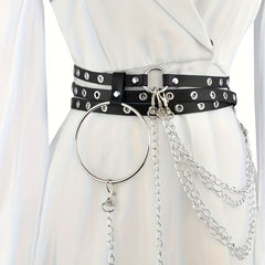 Punk Ring Linked Body Harness Waist Belt Adjustable
