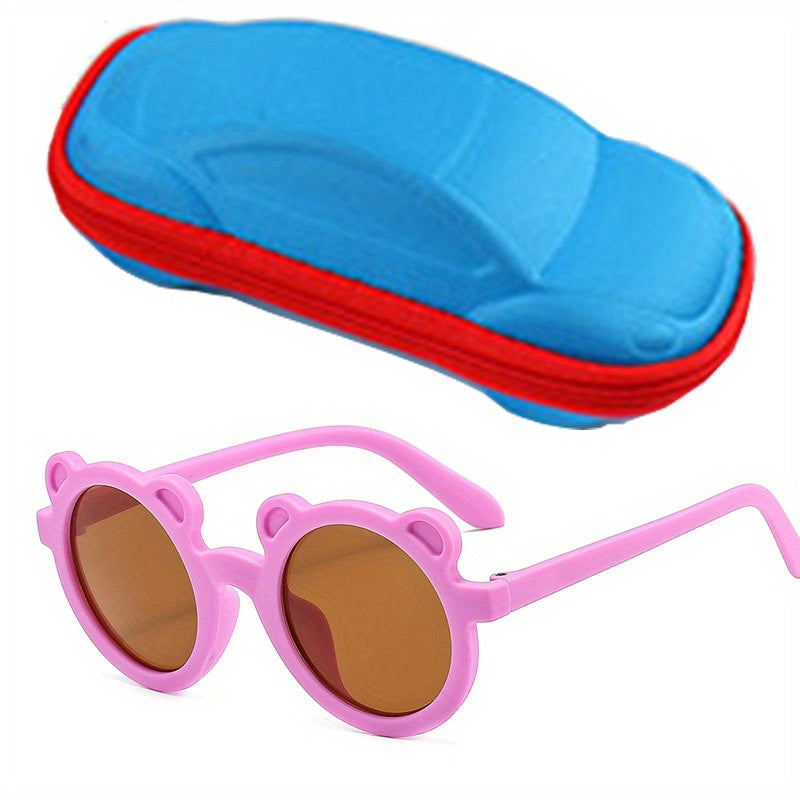 Kid's Matte Sunshade Sunglasses Round Frame Mocha Colored Glasses