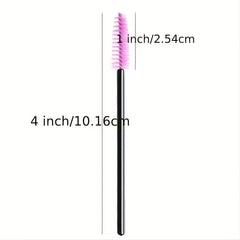 100Pcs Mascara Wands Eyebrow Brush Set Pink Purple
