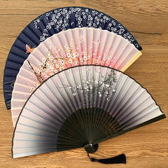 Chinese Folding Fan Dance Lace Silk Handheld Floral Fan Photo Props