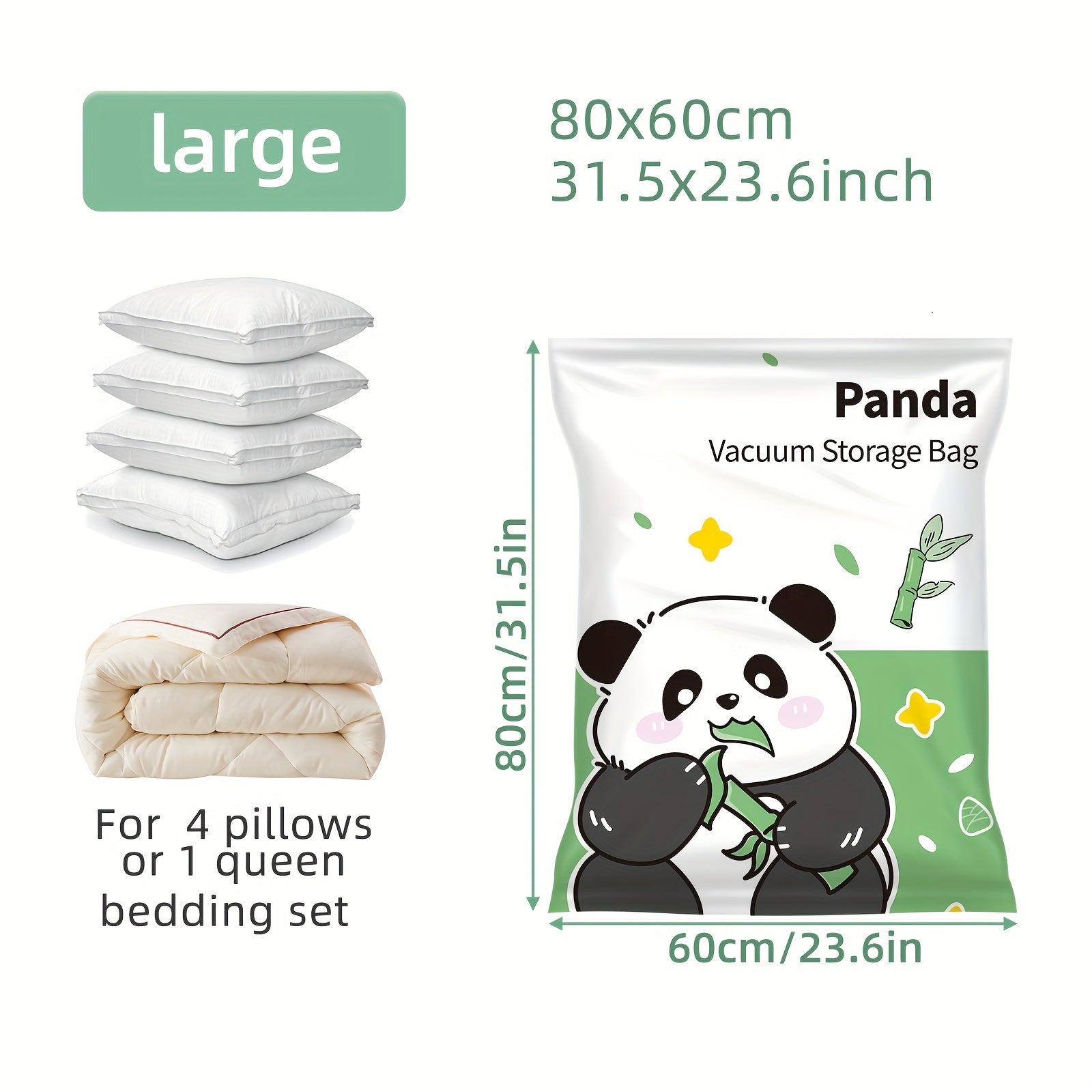 1pc Panda Vacuum Compression Storage Bag Space Saving Organize