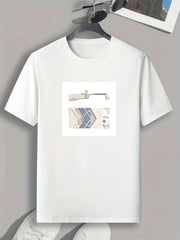 Modern Style Men's Stretch Tee for Summer Outdoor Activities