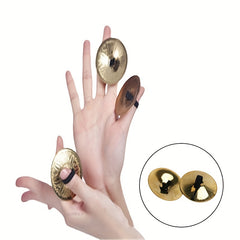 2pcs Indian Brass Finger Cymbals for Belly Dancing